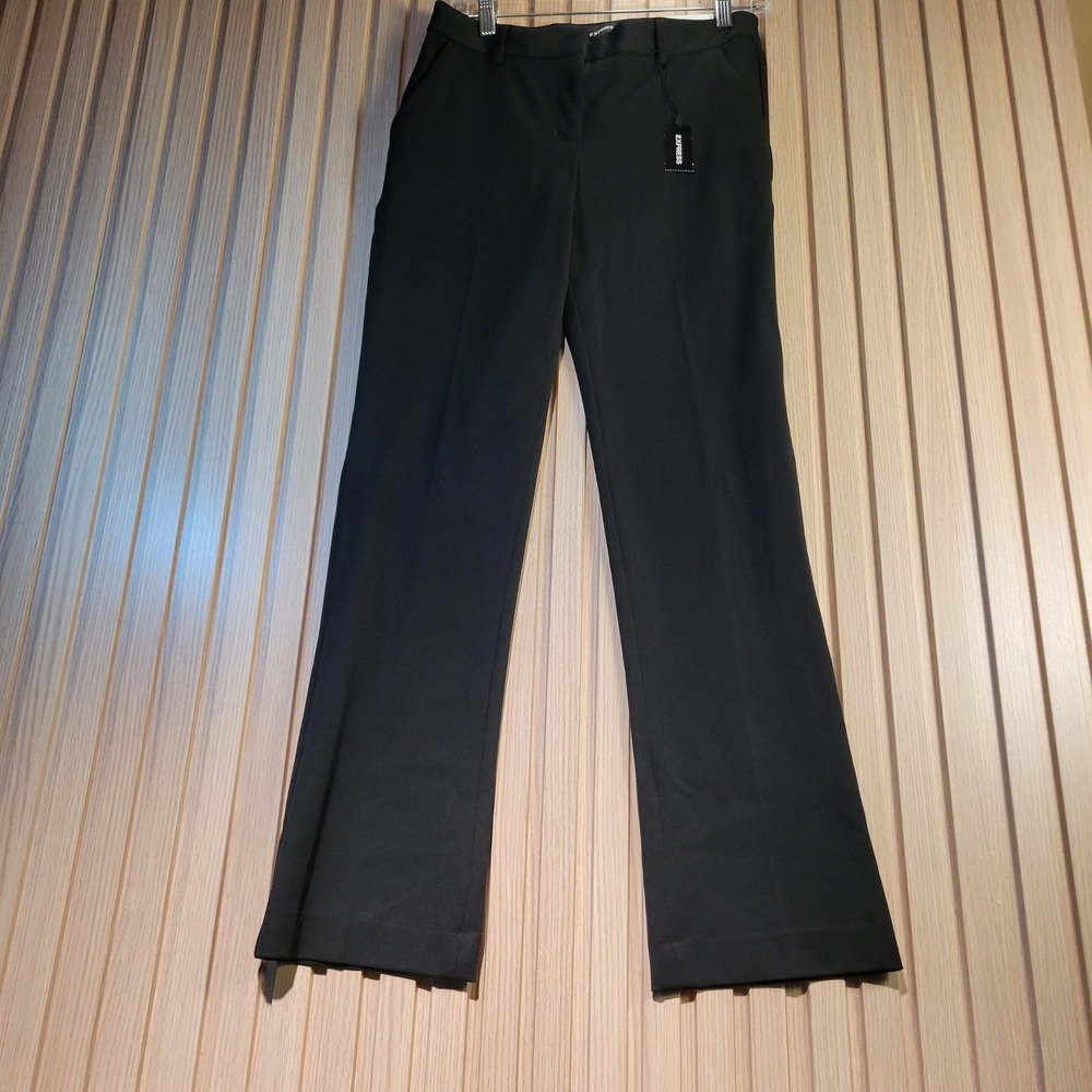 Express Columnist Barely Boot Mid Rise Black Dress Pants 6S Stretch 07249422